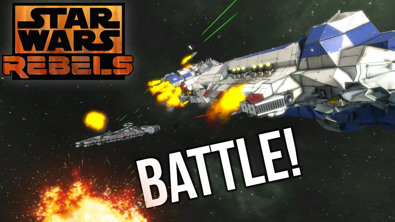 IMPERIAL Cruiser VS REBELLION Corvette! [STAR WARS]  - Space Engineers Battle