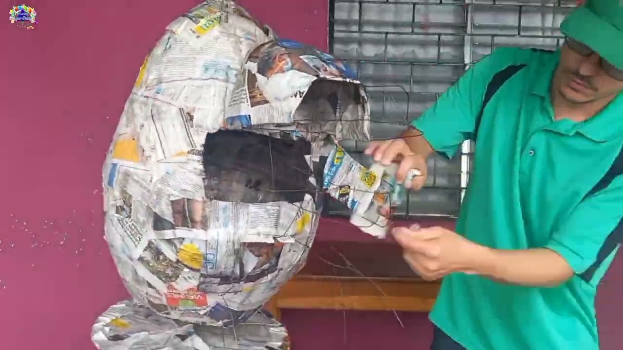 Piñata de Dinosaurio en Huevo #dinosaurios #manualidades #decoration #diseño #fiesta