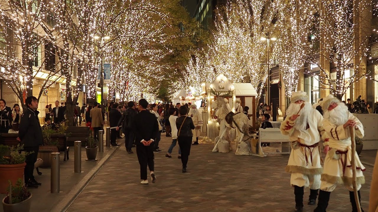 TOKYO【Christmas Lights】Tokyo Sta. To Yurakucho Sta. 2018. #4k #丸の内イルミネーション