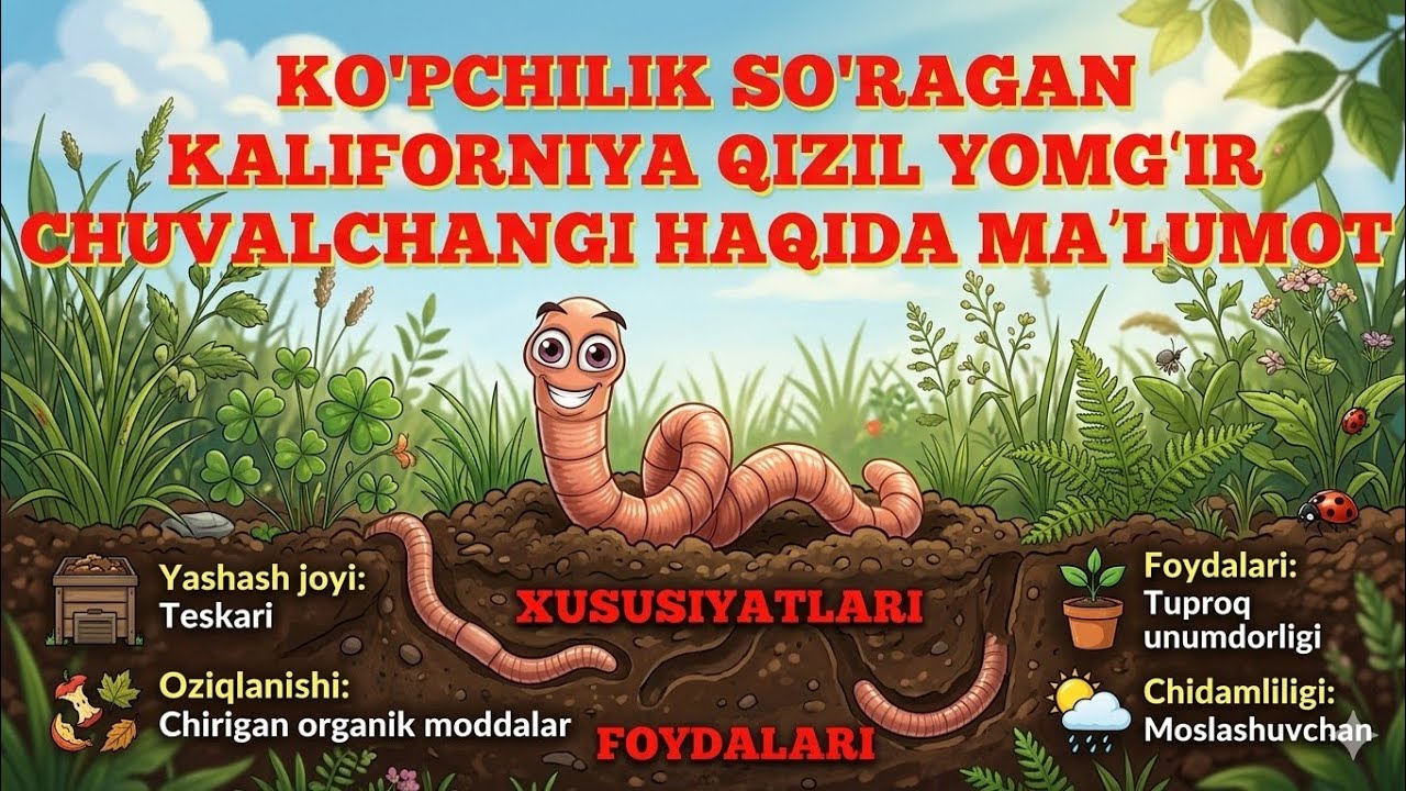 KOʻPCHILIK SO'RAGAN KALIFORNIYA QIZIL YOMGʻIR CHUVALCHANGI HAQIDA MAʼLUMOT 2026 20 01