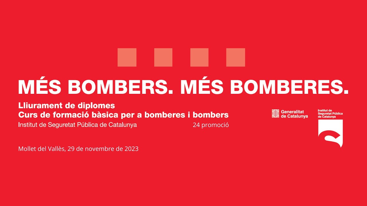 Lliurament de diplomes del Curs de formació bàsica per a bomberes i bombers