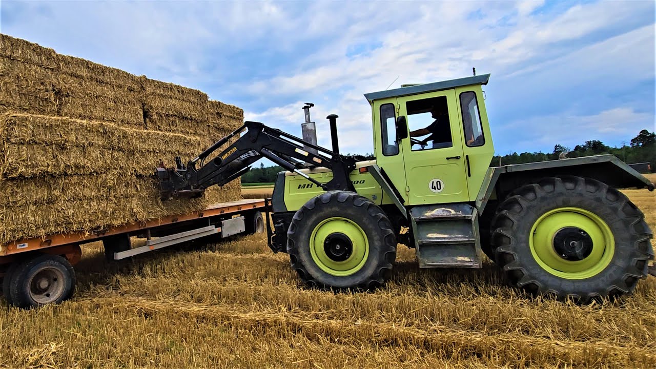 MB Trac 1300 & UNIMOG U1600 & JCB Turbo 185 mit Krone BiGPACK bei Strohernte