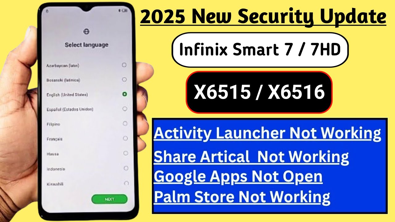 Infinix Smart 7,7 HD FRP Bypass Android 12 Without PC | X6515,X6516 Google Account Bypass New Update