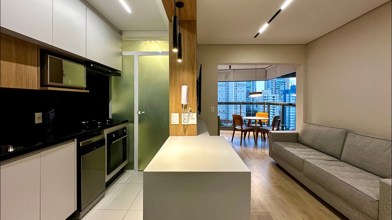 Apartamento mobiliado para alugar no Air Brooklin com 1 suíte próximo ao metrô @imoveis.saopaulo