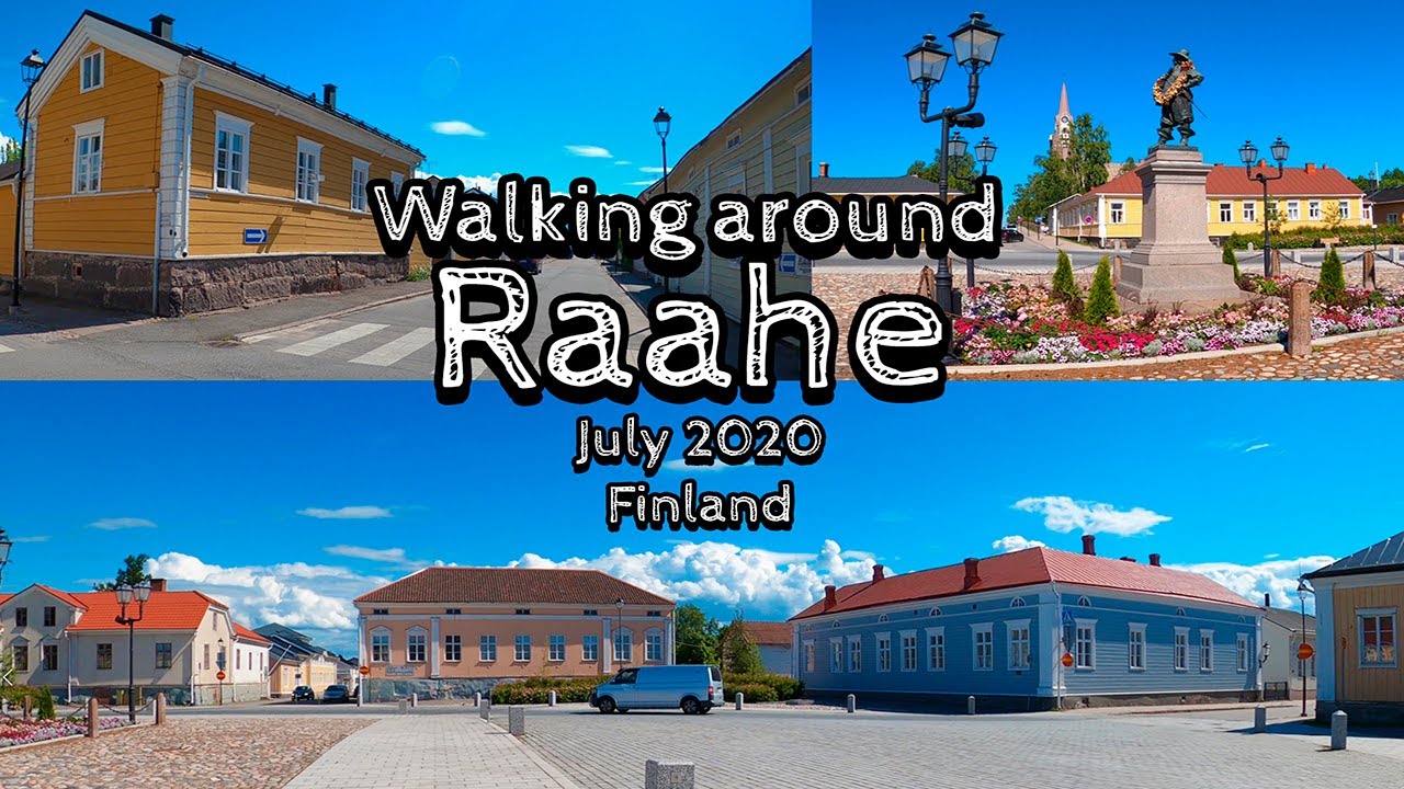 Walking around Raahe, July 2020, Finland [4K]