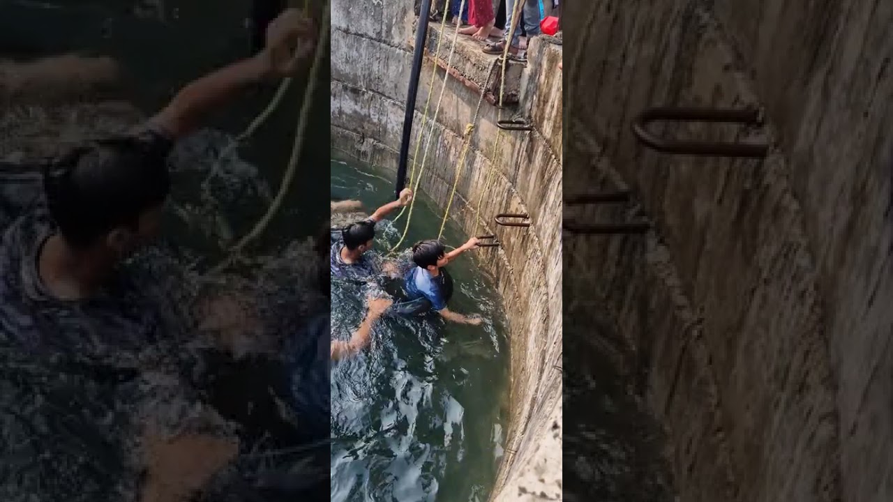 कुआ पर नहाने गया बच्चे party 