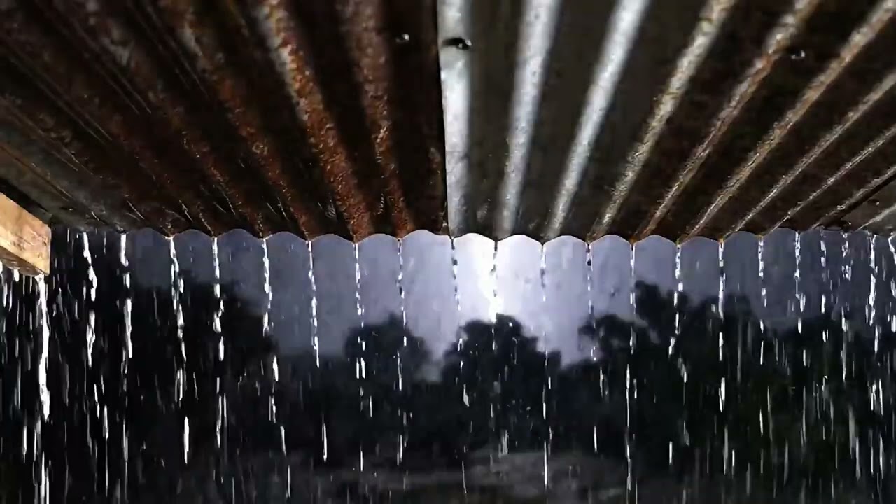 8 Hours Heavy Rain on Rusted Tin Roof | Real Rain Sounds for Deep Sleep & Relaxation