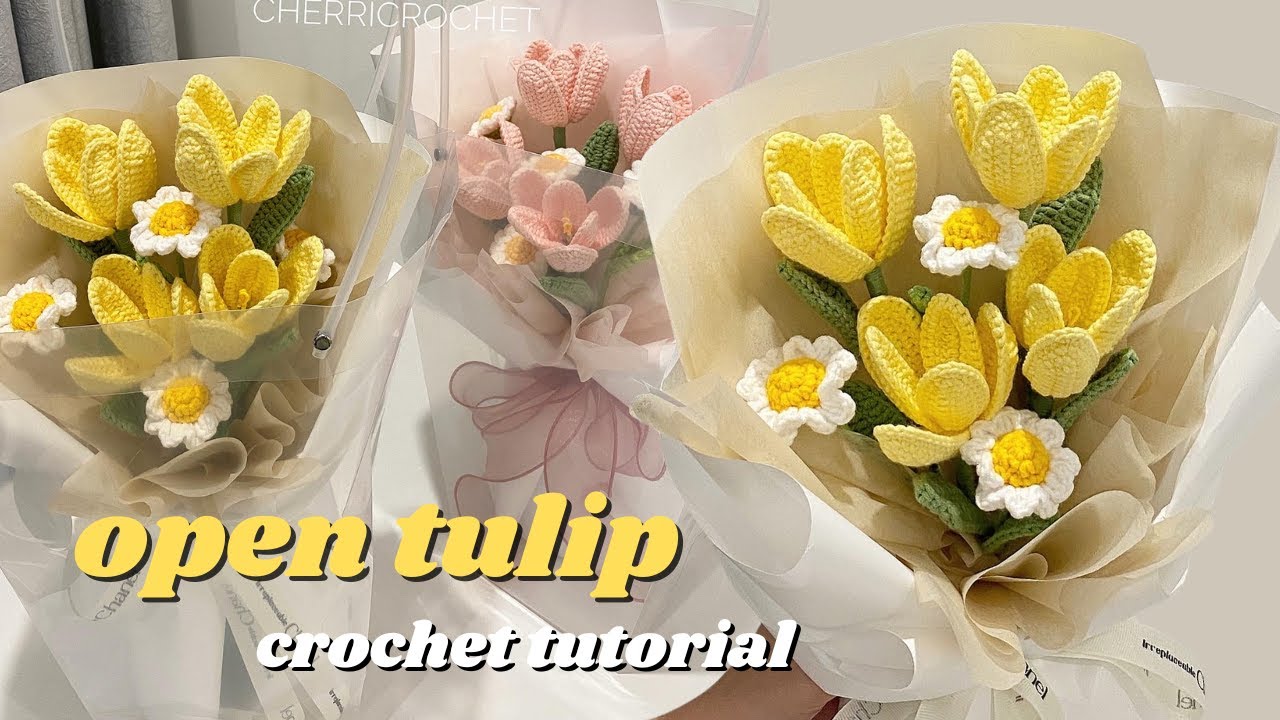 Tulip crochet tutorial - Beginner friendly & in-depth tutorial - Crochet flowers