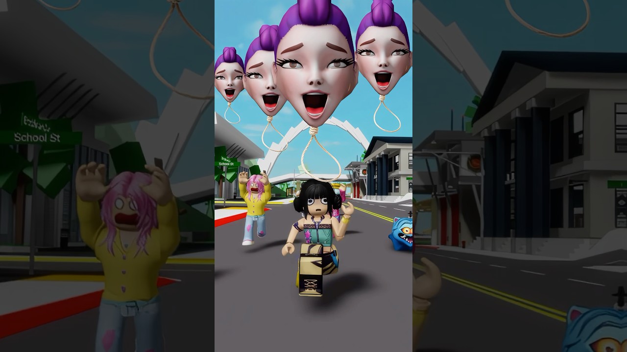 They were all being chased by the balloons but then this happened&hellip; 😨 #shorts