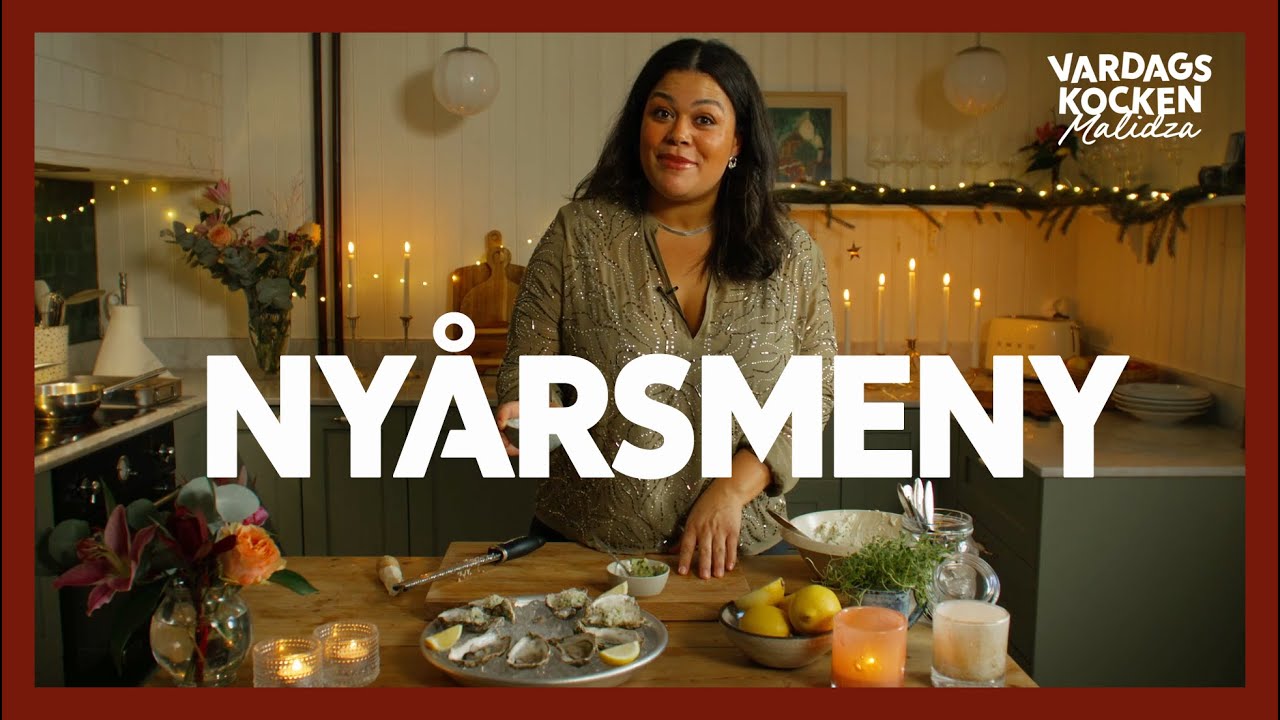 En otrolig nyårsmeny för ett gott nytt år! Friterad potatiskaka, torskrygg, ostron och baked alaska