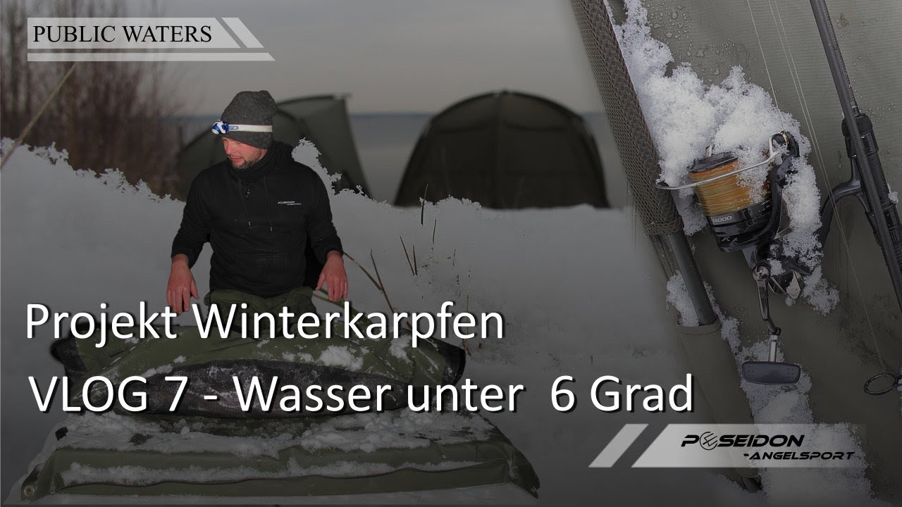 Wasser unter 6 Grad | VLog 7 | Projekt Winterkarpfen am 1000ha + Baggersee | 2021