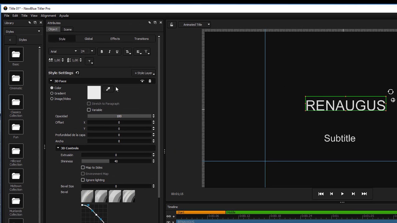 Introduccion para conocer el NewBlue FX Titler Pro 6 en español