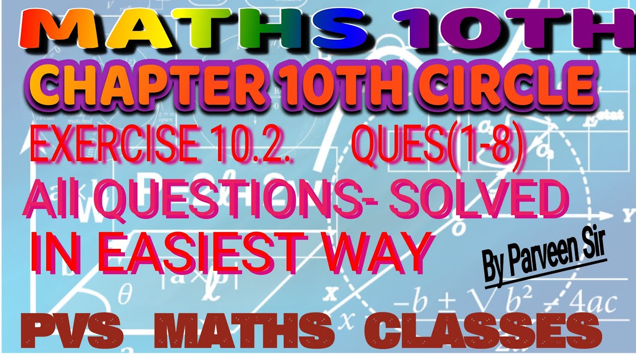 Ex-10.2 Q-(1-8) |Class10th Chapter 10 Circle | NCERT | Hindi  CBSE HBSE ICSE