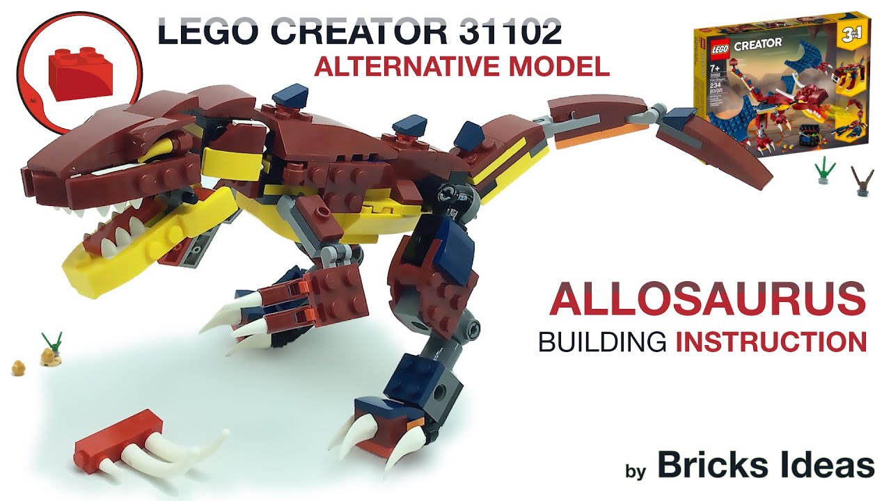 Lego Dinosaurs - Allosaurus MOC - LEGO CREATOR 31102 alternative build instructions Part 27