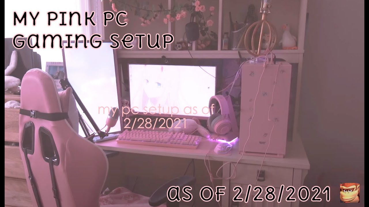 my pink pc gaming setup