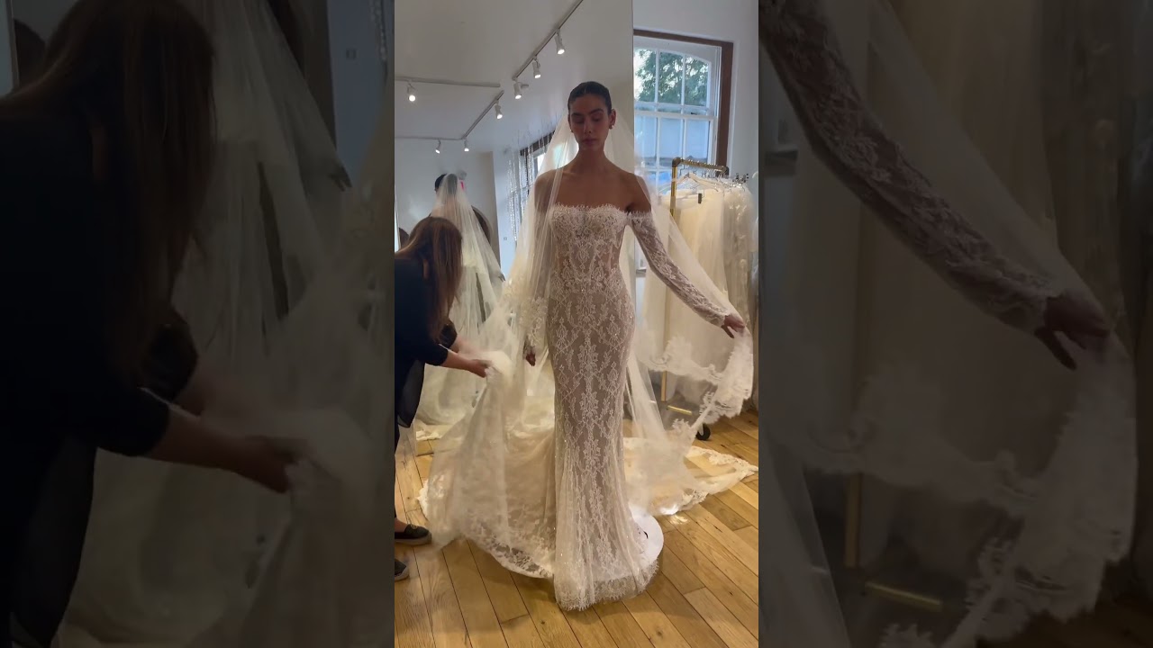 The Designer Lee Petra The Price around $10k Beautiful French Lace Gown #music #weddingdress