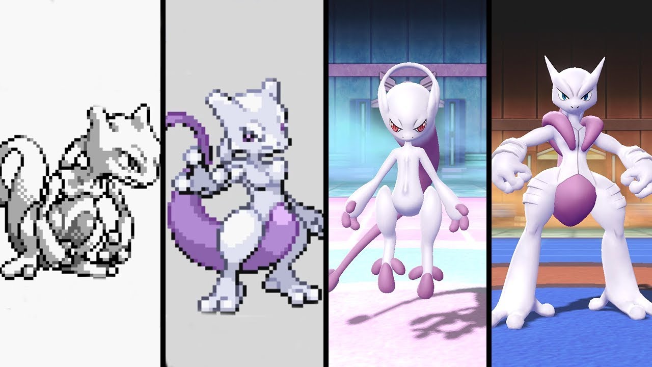 Evolution of Mewtwo in Pokemon Games (1996-2019)