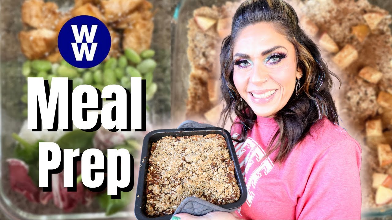 REAL FOOD HEALTHY WW MEAL PREP - APPLE OATMEAL BARS - CHICKEN TERIYAKI BENTO BOX & DATE BARS!