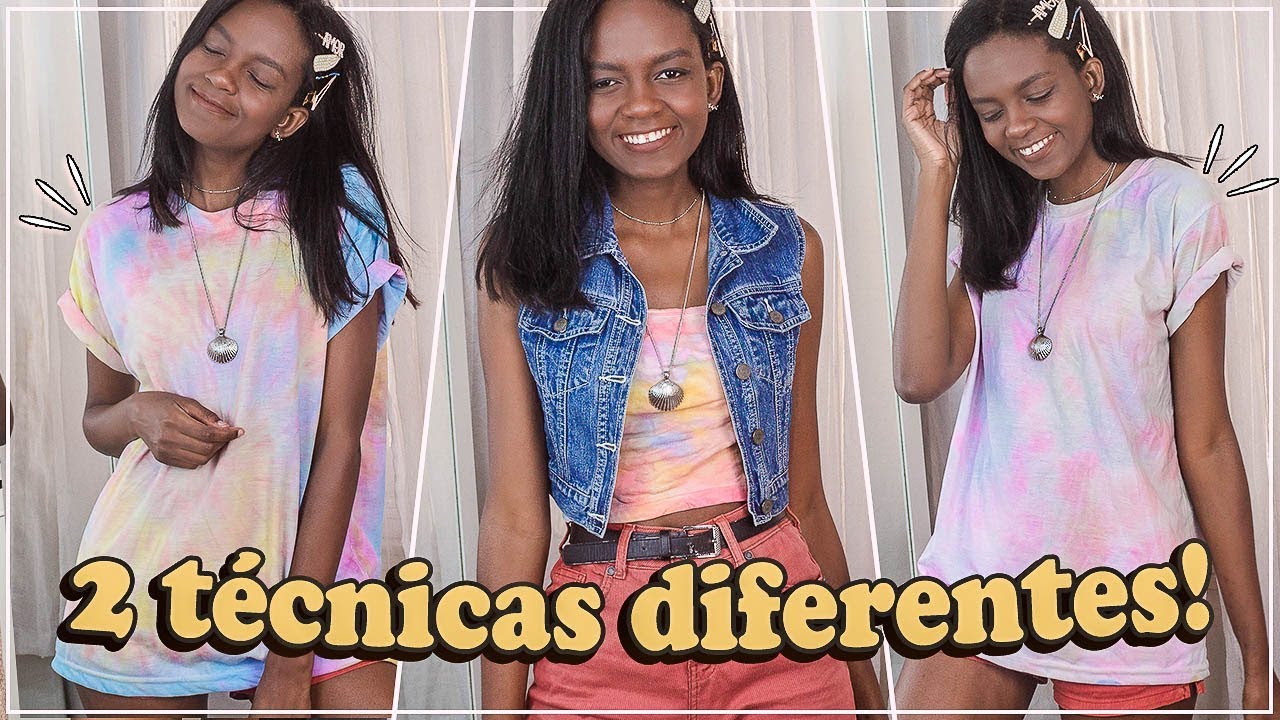 DIY: Como fazer CAMISETA TIE DYE com 15 REAIS! *efeito candy color*