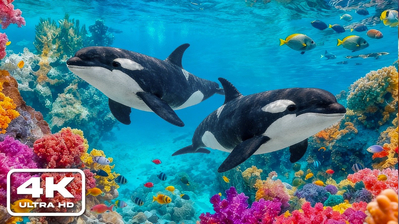 Amazing 8K Ocean Journey 🌊 Dive Deep and Discover Majestic Sea Creatures with Relaxing Piano Music