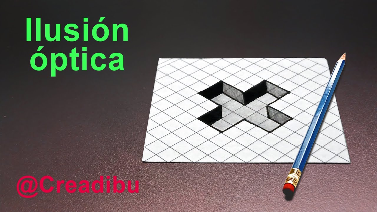 ¡Dibujo 3D: Cruz en Papel Cuadriculado! 🎨✏️
