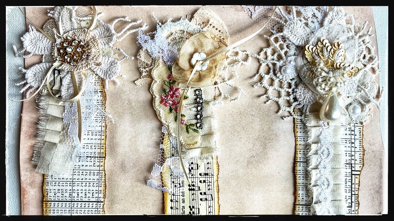 Vintage Style Junk Journal Page Edge Ephemera  #scrapbuster