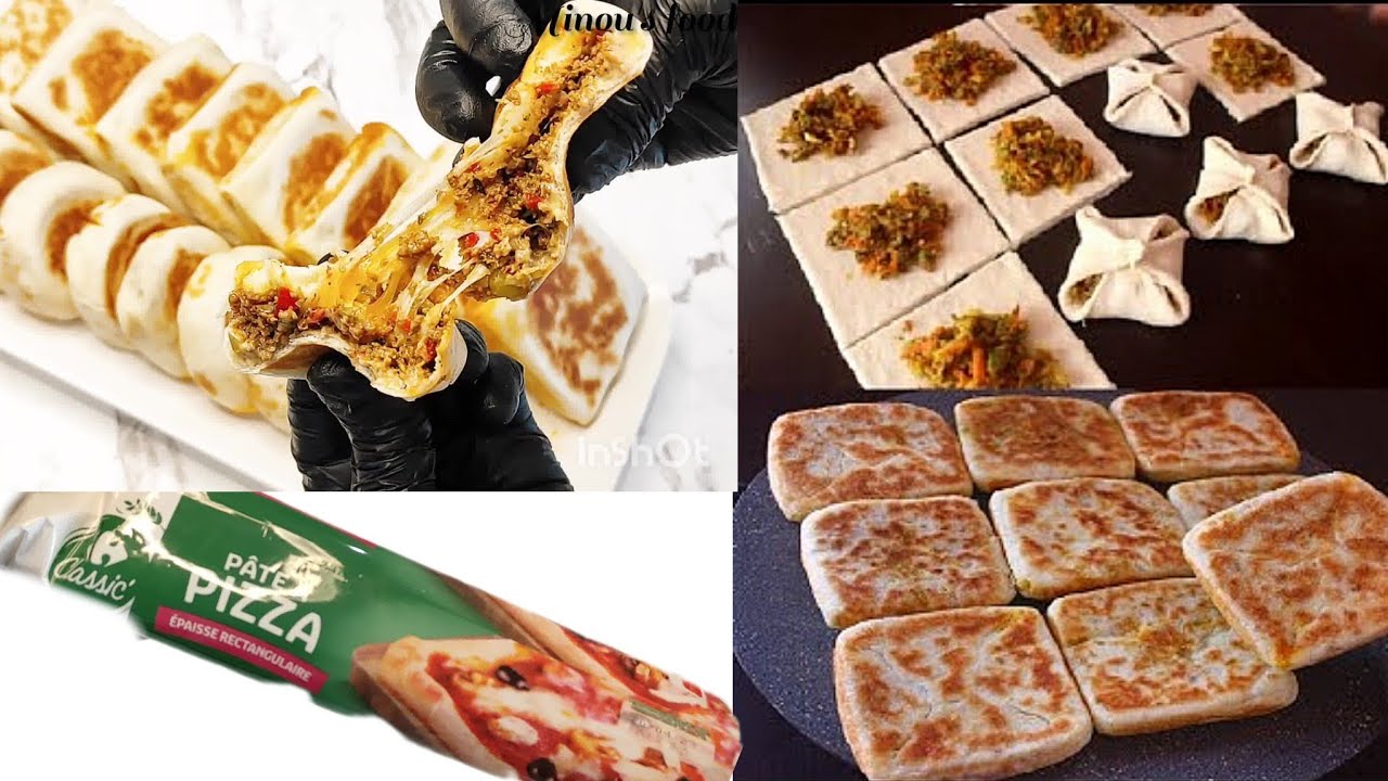 Express Si vous avez un rouleau pâte pizza 😋faites cette  fameuse recette de petits pains farcis