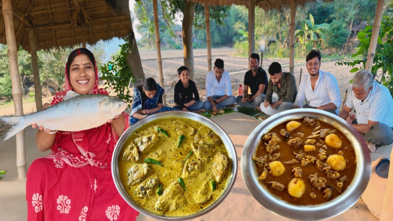 বাড়ির রান্নায় অতিথি আপ্যায়ন — সর্ষে ইলিশ ও খাসির মাংসের বিশেষ আয়োজন। Sorshe Ilish & Mutton Curry.
