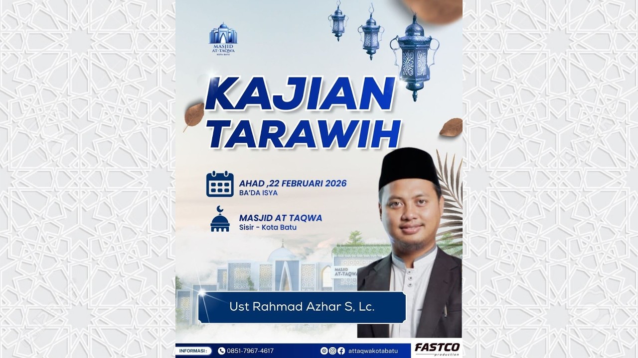 [LIVE] Shalat Tarawih Ustadz Baharrudin Sya'ban  | Kajian Tarawih - Ustadz  Rahmad Azhar S, Lc.