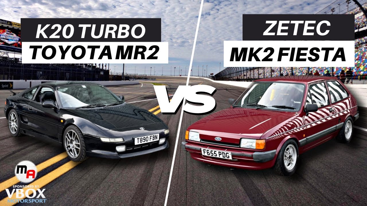 450BHP K20 TURBO TOYOTA MR2 VS 250BHP MK2 FORD FIESTA - POWER VS WEIGHT BATTLE