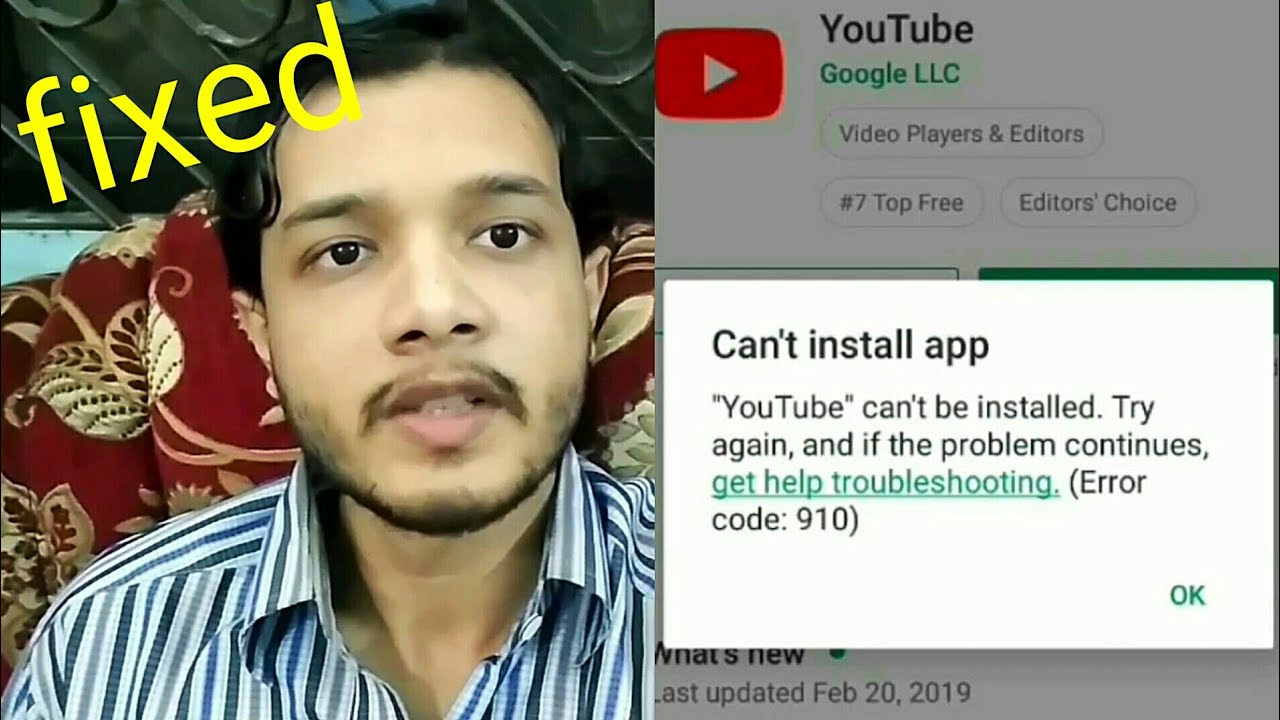 How to fix error code 910 youtube app not installed- 101% working