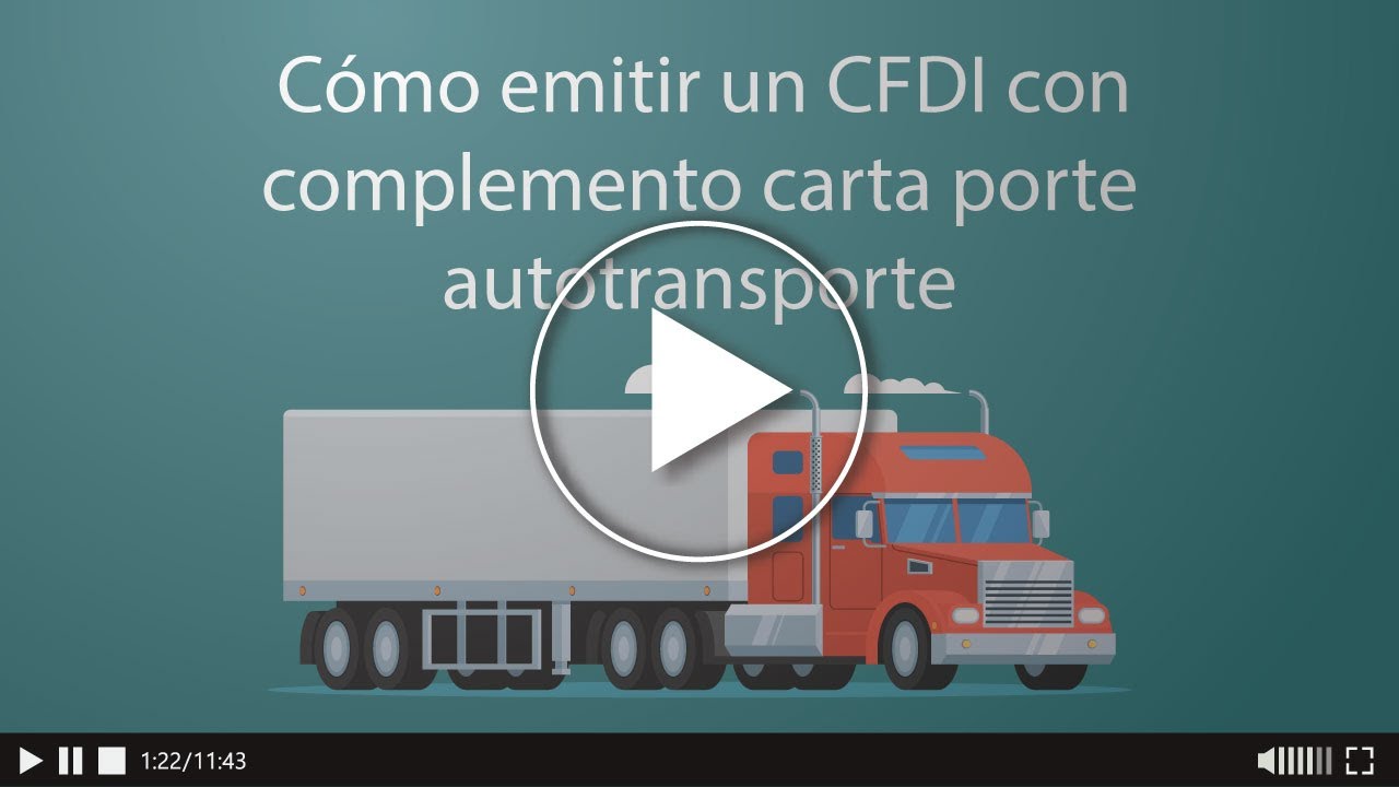Complemento carta porte autotransporte - Ejemplo - CFDI Transportista - Tutorial