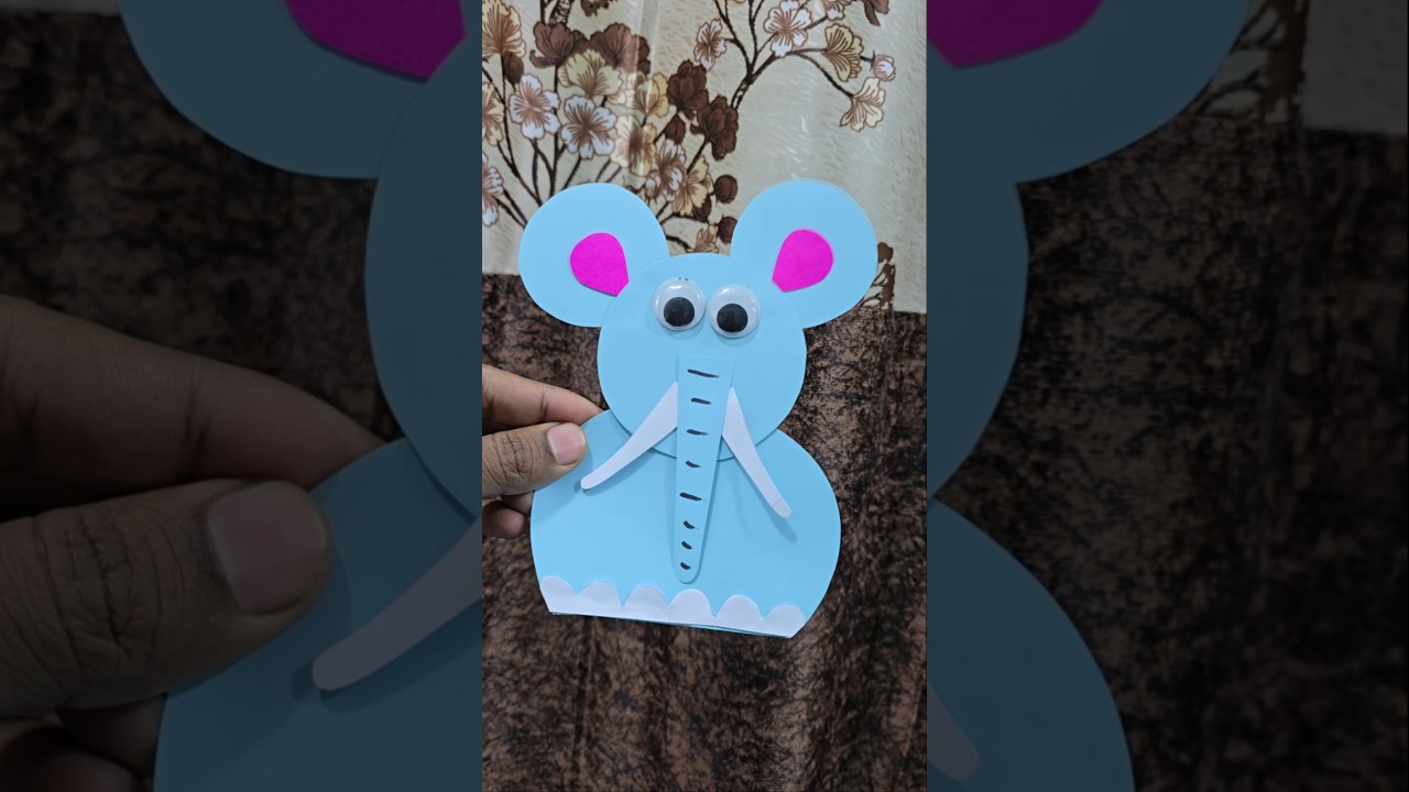 Cute paper elephant 🐘craft short video idea for kods 