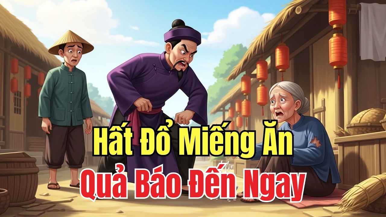 Chuyện Nhân Quả: Hất Đổ Miếng Ăn Của Bà Cụ Nghèo – Quả Báo Khiến Bá Hộ Hối Hận