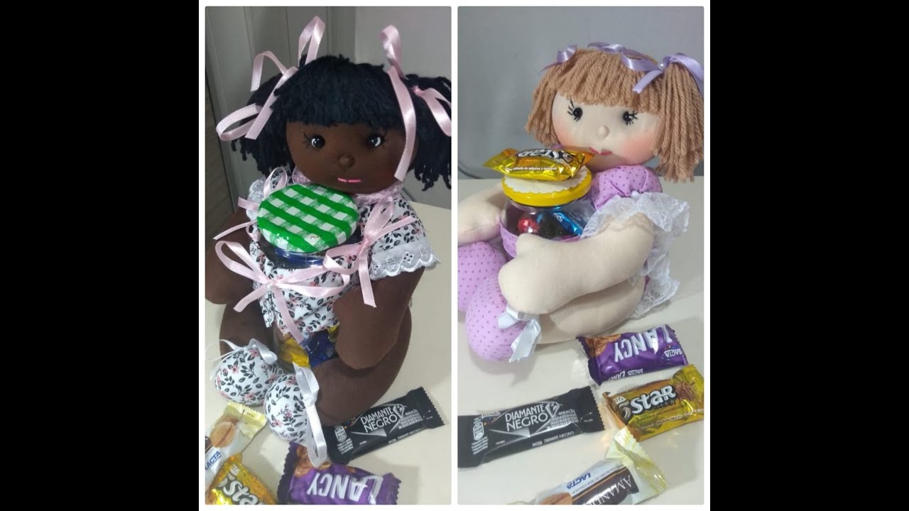 BONECA BOMBOM NO POTE RECICLADO - PORTA BOMBOM - MOLDE GRÁTIS