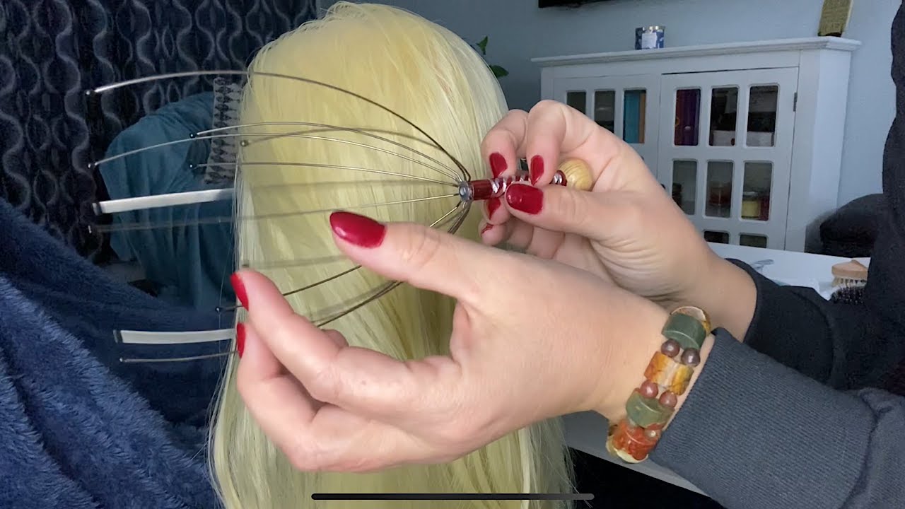 Hair Brushing & Hair Play #9 including Scalp Massage ASMR (Soft-Spoken)