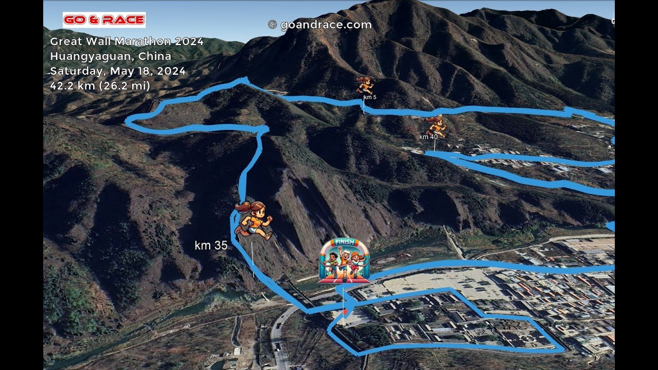 Great Wall Marathon 2024: fly over the marathon 3D course map!