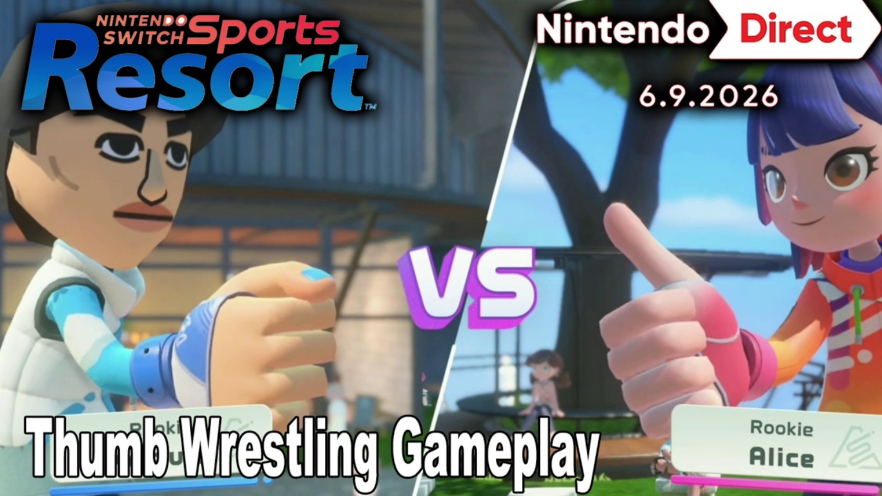 Nintendo Switch Sports Resort Thumb Wrestling Gameplay | Nintendo Direct June 2026