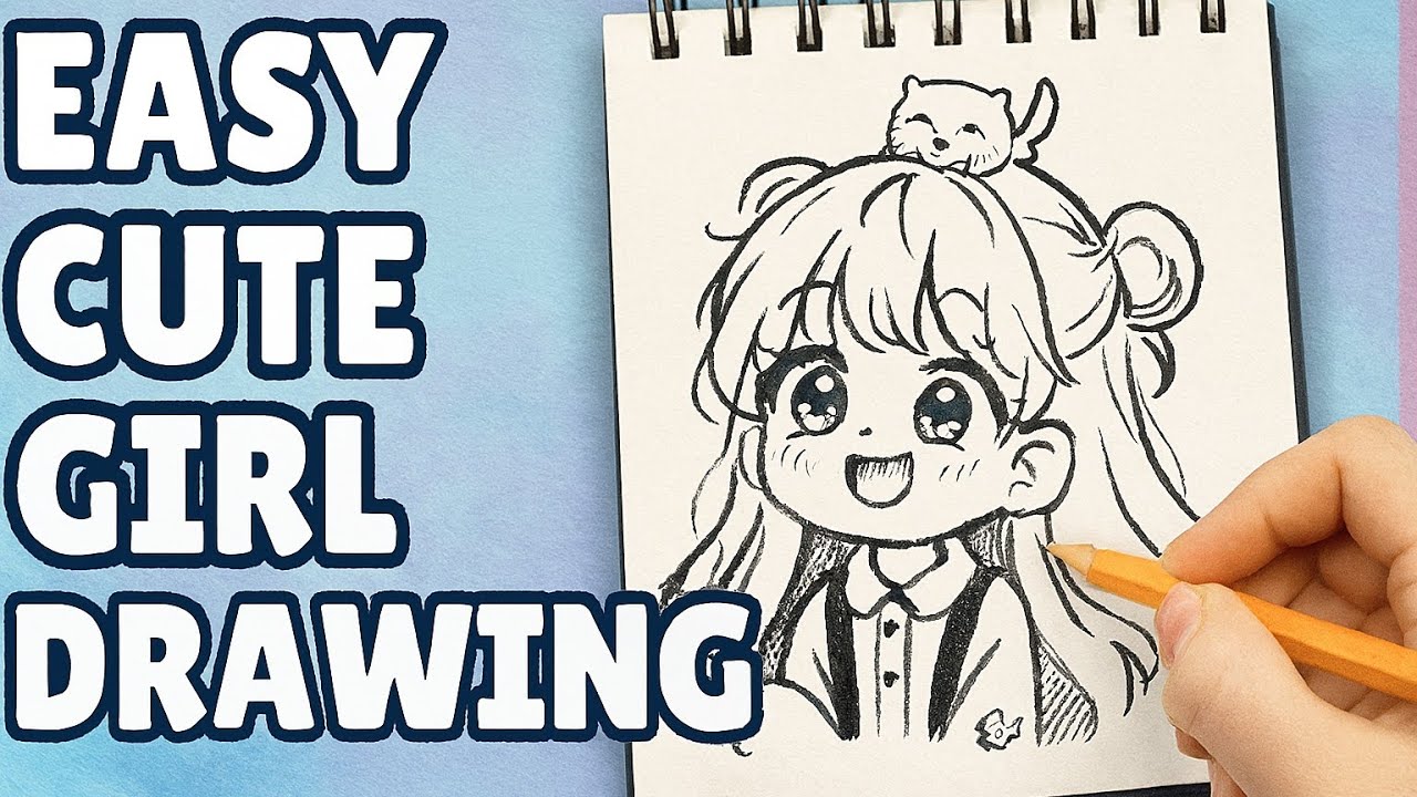 How to Draw a Cute Anime Girl | Easy Kawaii Step-by-Step Tutorial