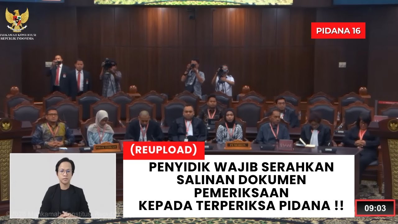 PIDANA 16 | PENYIDIK WAJIB KASIH SALINAN BAP DOKUMEN PEMERIKSAAN KE TERPERIKSA | 231 PUU XXXIII 2025
