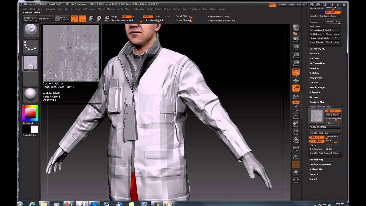 Захват материалов Matcap и экспорт в игровые текстуры (из Zbrush в Photoshop)