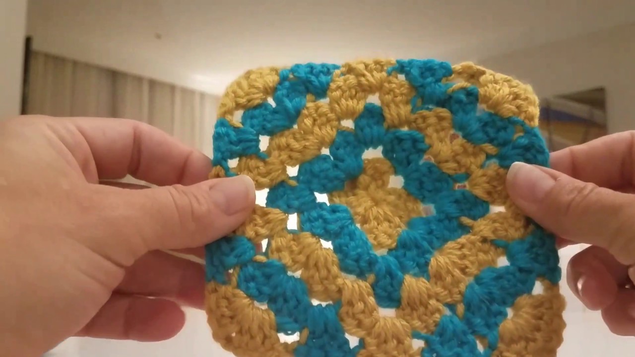 Boho diamond crochet granny square tutorial