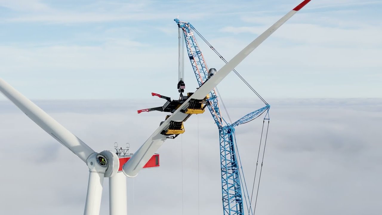 Rotorblatt-Montage Windenergieanlage Taubenkopf