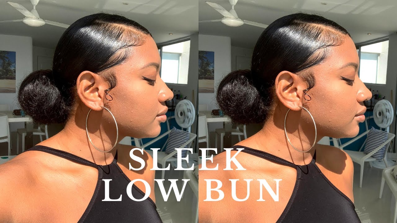 EASY SIDE PART SLEEK LOW BUN | Natural Hair | Using travel-sized items ft KERACARE STYLING WAX STICK