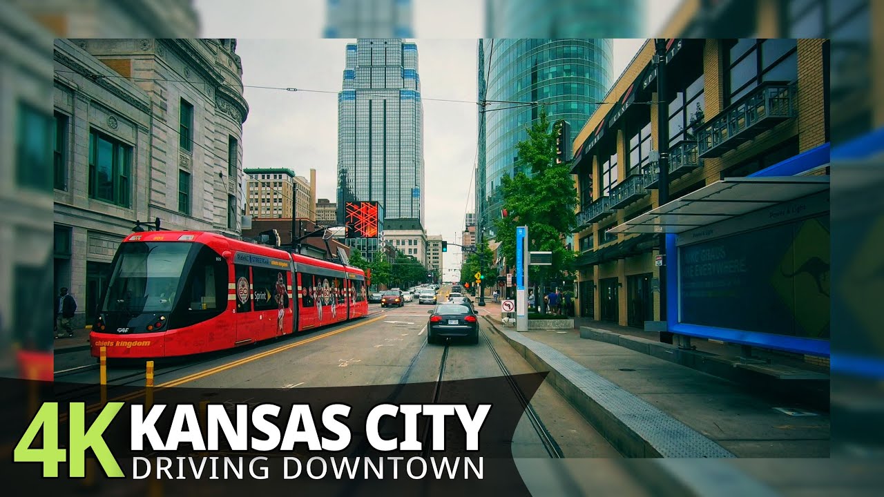 Kansas City 4K60fps - Driving Downtown - Missouri, USA