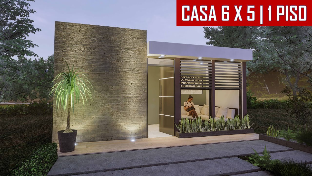 Casa 6x5 metros / Casa económica / Recorrido interior / House 6x5 m / rumah 6x5  / Plano de casa