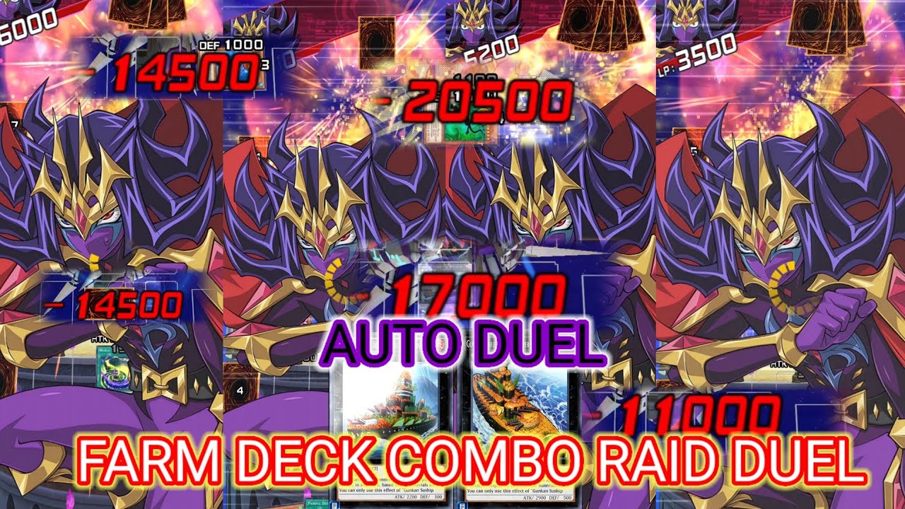 AUTO DUEL DECK FOR RAID DUEL:How to Farm Nash with 20,000.17,000.15,000 Damage [YU-GI-OH DUEL LINKS]