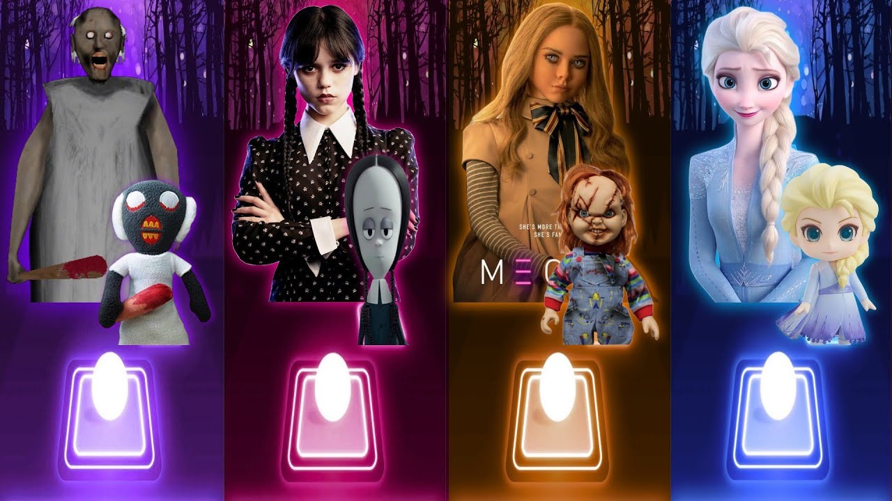 Granny Song | Wednesday Dance tiktok remix | Megan Doll | Let It Go Elsa | Tiles Hop EDM Rush Fun