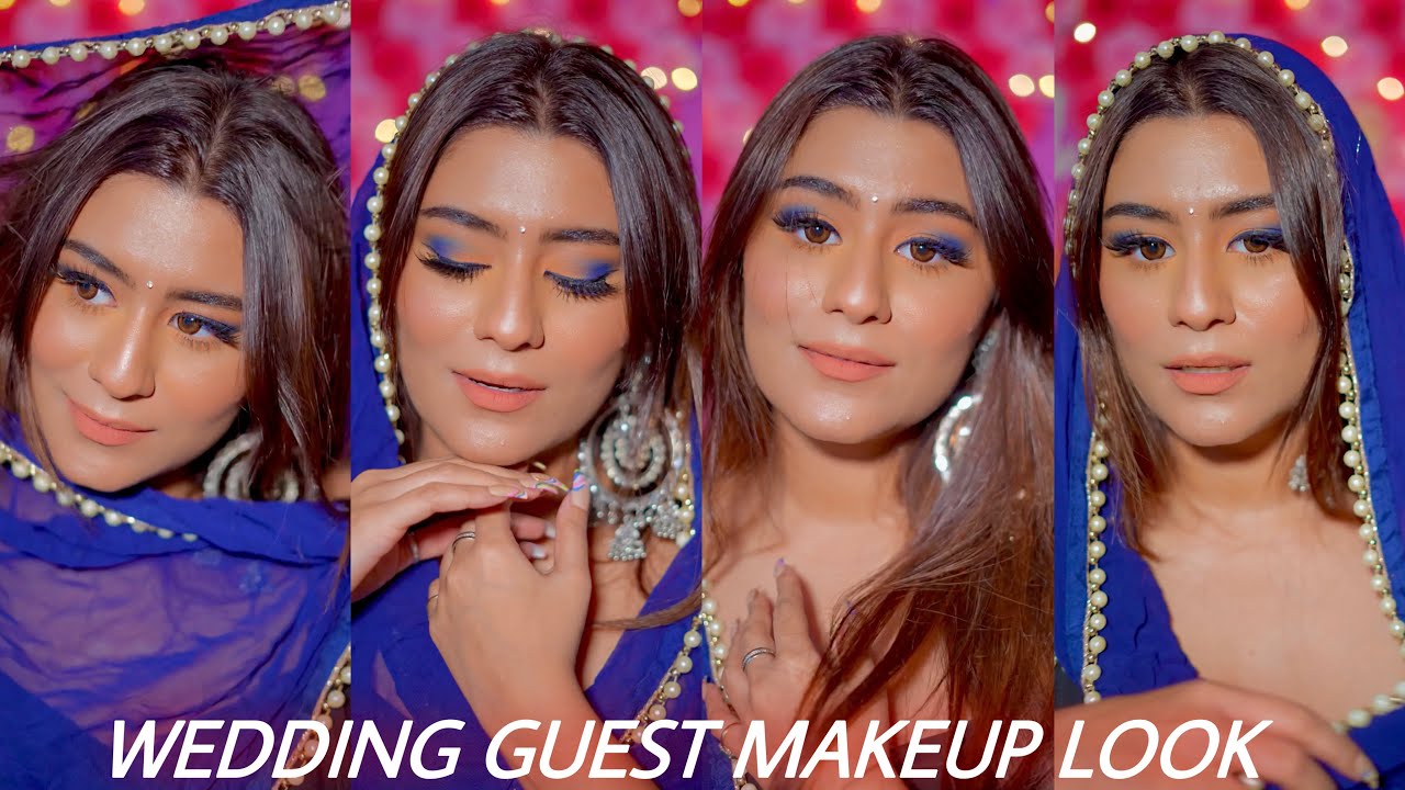 Wearable Wedding Guest Makeup+Skin Prep 💙 Dewy Traditional HD glam | Ria Sehgal #makeuptutorial