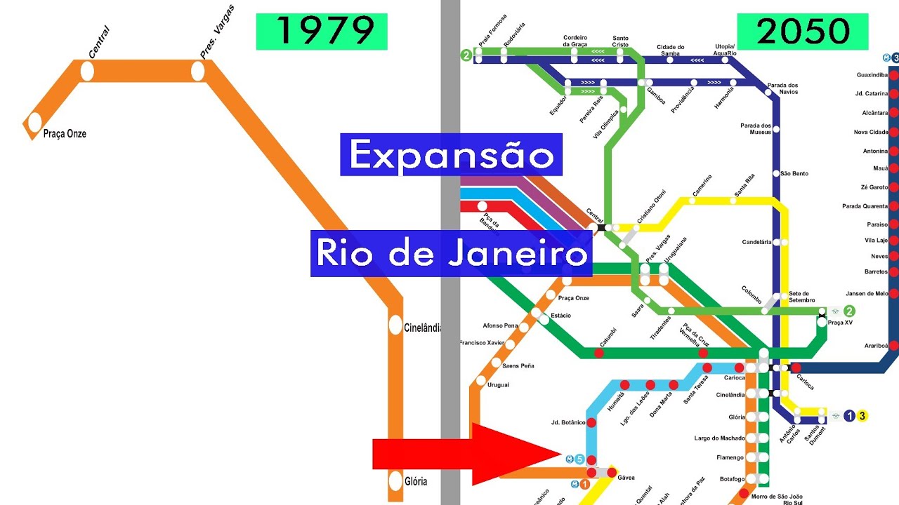 Expansão da Malha de Metroferroviaria no RJ (1979- 2050...)
